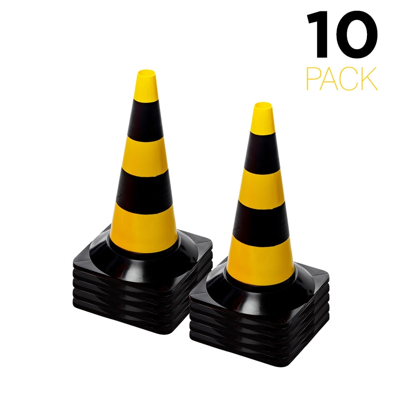 Flexibarrier Traffic Cone 50cm -Kit- 10pcs (Black/Yellow)