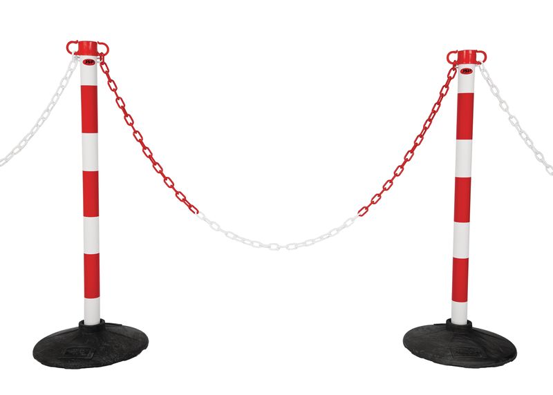 Post & Chain Barrier Kit -Light-, 6 plastic stanchions incl. 25m chain