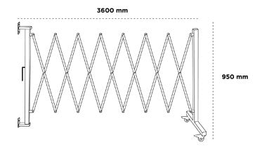 Flexibarrier -Expanding Barrier- Wall mounted with castors (3.6m)
