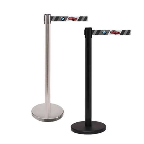 FlexiBarrier Belt Stanchion -Custom Belt Print Basic- (2m - 5m)