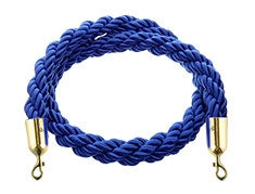 6 pack - Brass Flexibarrier Rope Barrier + Blue rope (6x Brass Barriers + 4x Blue Ropes)