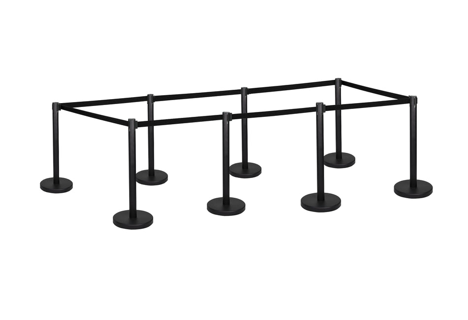 8 Pack - Black Flexibarrier Belt Barrier (3m black retractable belt)