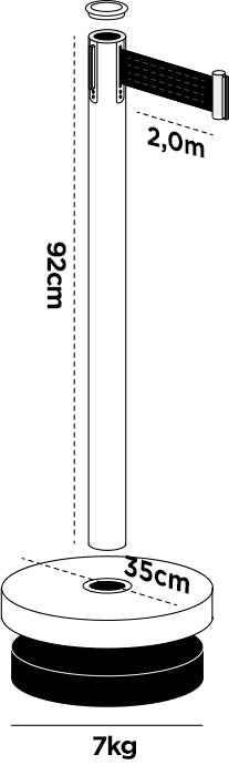 10 Pack - Silver Flexibarrier Belt Barrier (2m blue retractable belt)