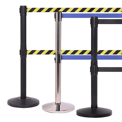 FlexiBarrier Belt Stanchion -Basic Twin- (2 x 3m belt)
