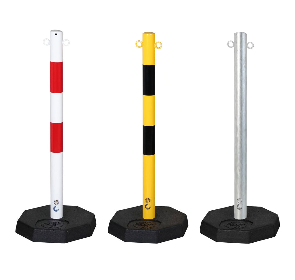 Flexibarrier Post & Chain Barrier -Steel- (with rubber base)