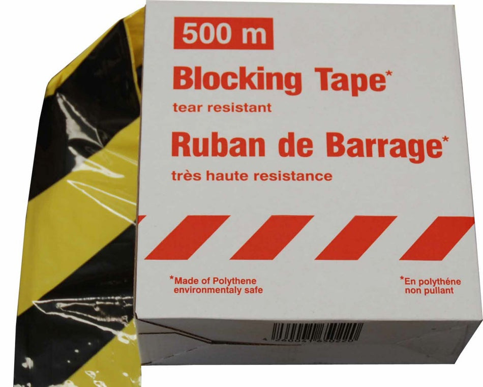 Hazard & Warning Tape -Premium- - 500m unbreakable plastic tape in dispenser