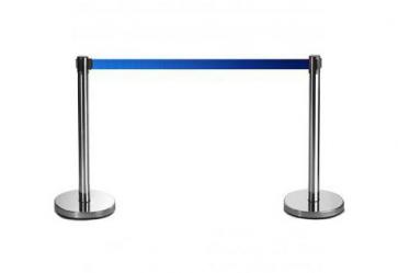 2 Pack - Silver Flexibarrier Belt Barrier (3m blue retractable belt)