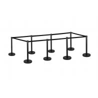 8 Pack - Black Flexibarrier Belt Barrier (3m black retractable belt)