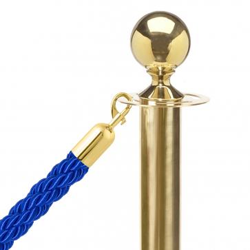 Confezione da 10 - Barriera a corda in ottone + Corda blu (10x barriere in ottone + 8x corda blu)
